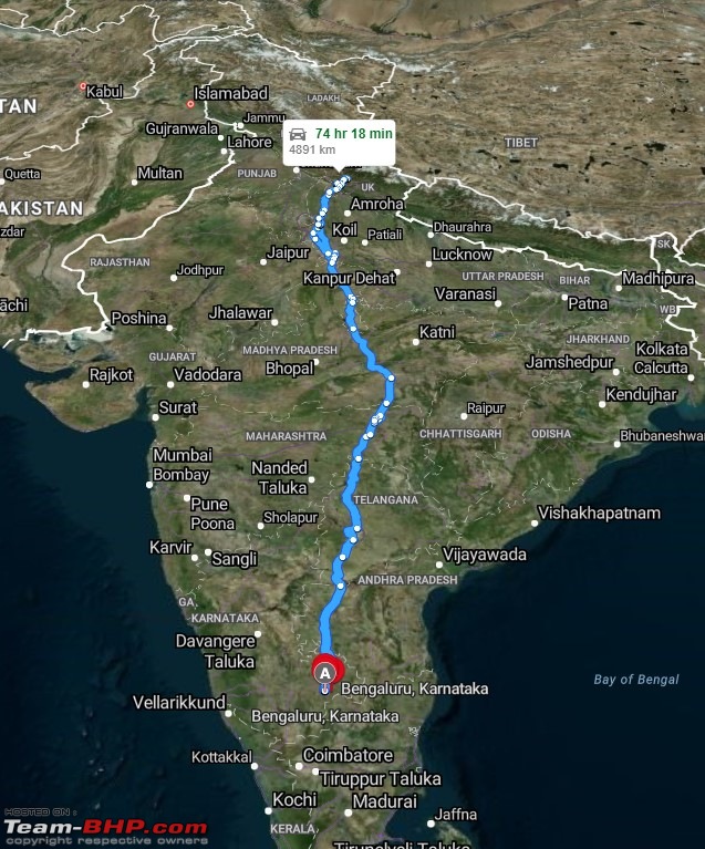 Road Trip to DevBhumi (Uttarakhand) from KarmaBhumi (Bengaluru) in a Fortuner-7.route.jpg