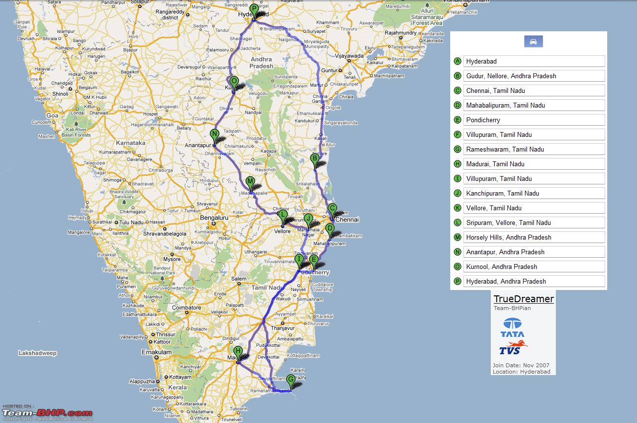 Full HD Videologue with GPS Logs of 2300+ Kms in 6 Days of Tamil Nadu &  Pondy Tour - Team-BHP