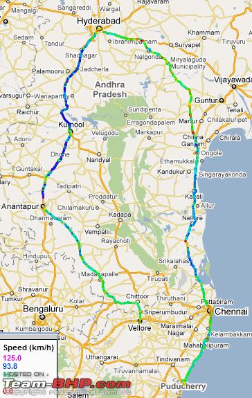 Hyderabad To Ongole Route Map Full Hd Videologue With Gps Logs Of 2300+ Kms In 6 Days Of Tamil Nadu &  Pondy Tour - Team-Bhp