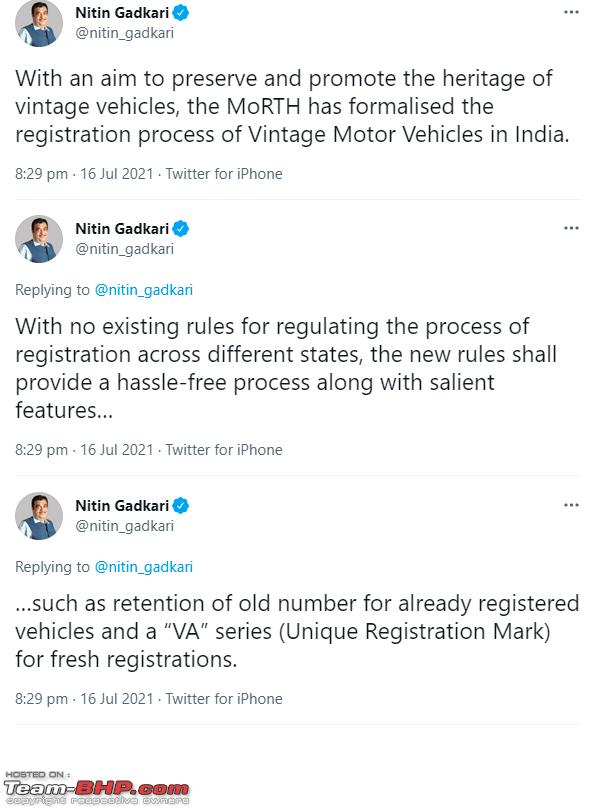 Government starts process to formalise registration of vintage cars