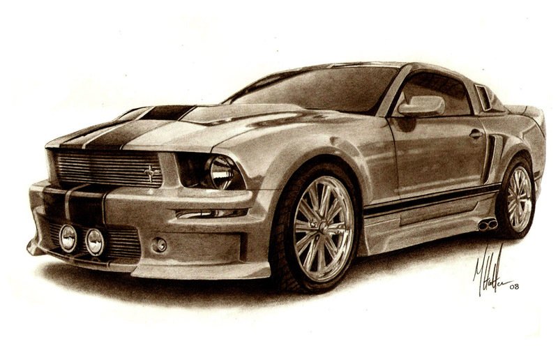 How to Draw a Ford Mustang - How to Draw Easy | Mustang, Ford mustang, Car  drawing easy