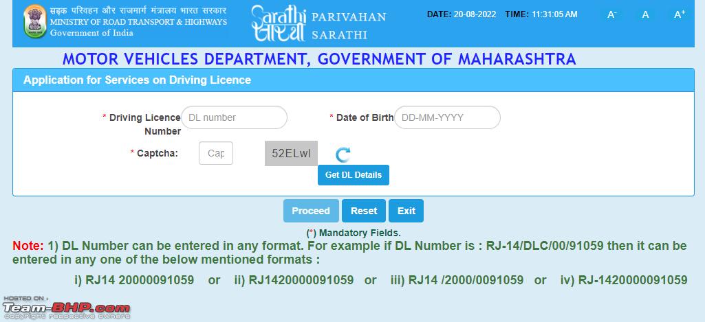 Maharashtra Driving Licence renewal: Online process without RTO agents |  Team-BHP