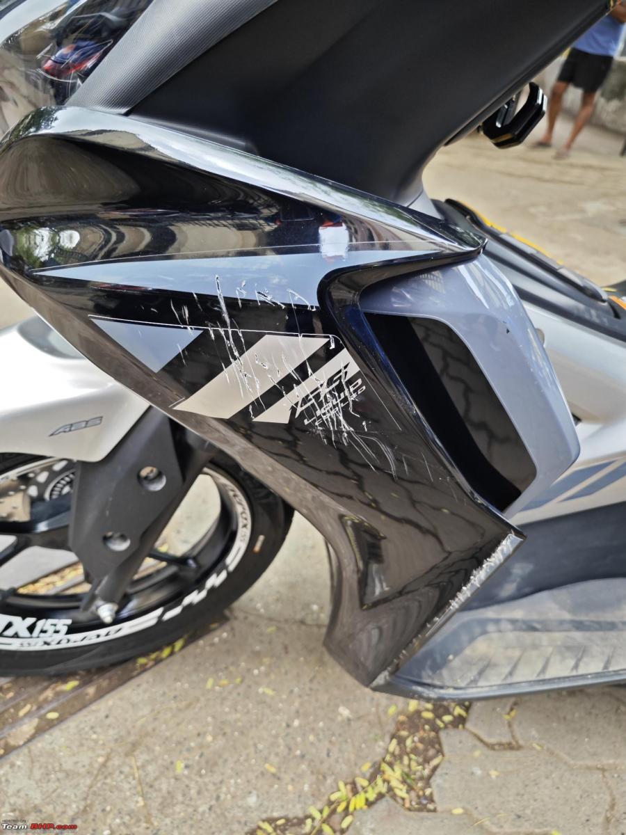 Yamaha Aerox side panel replaced twice: Faulty side stand to blame