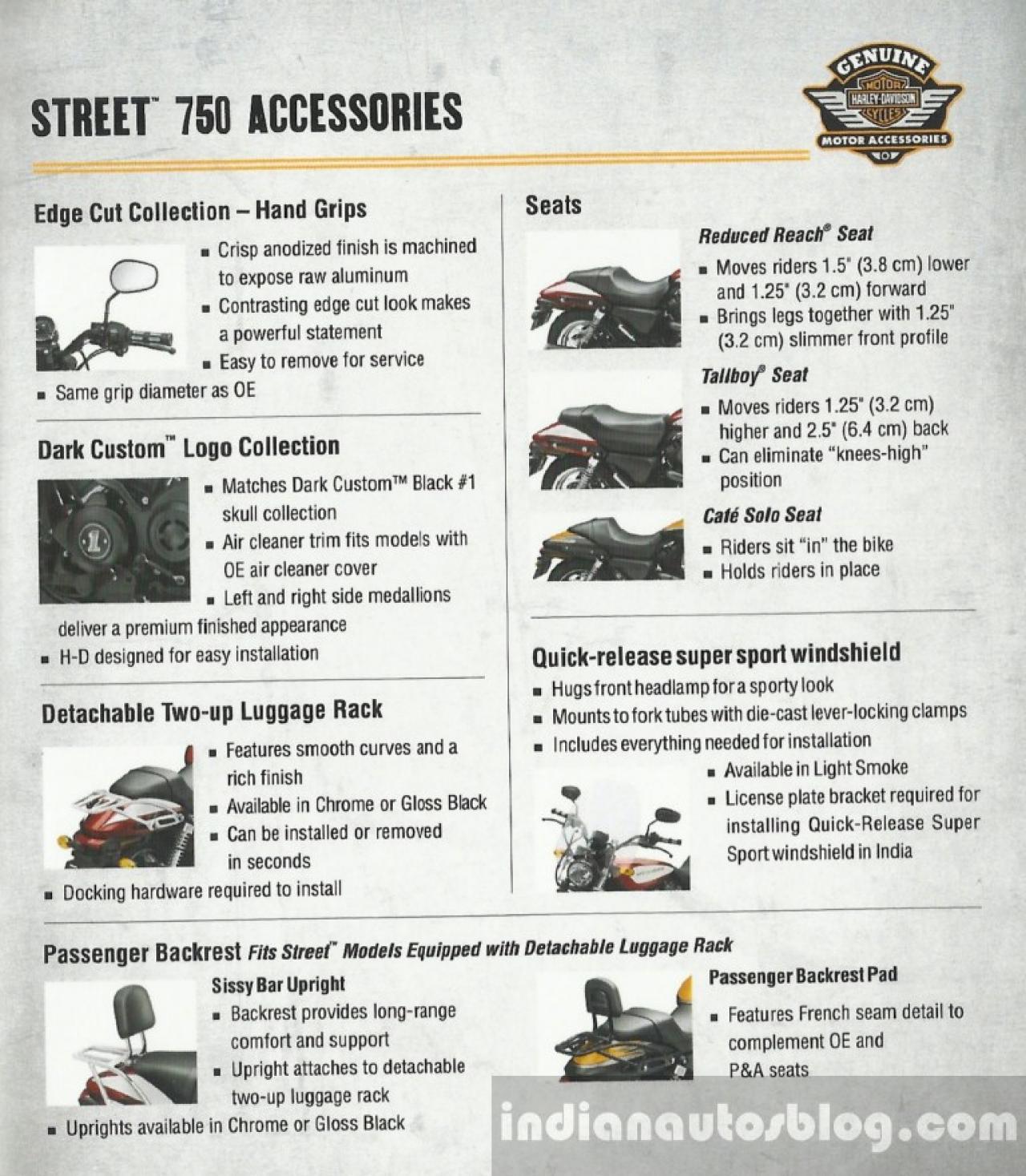 Harley-Davidson Street 750 accessories now available in India