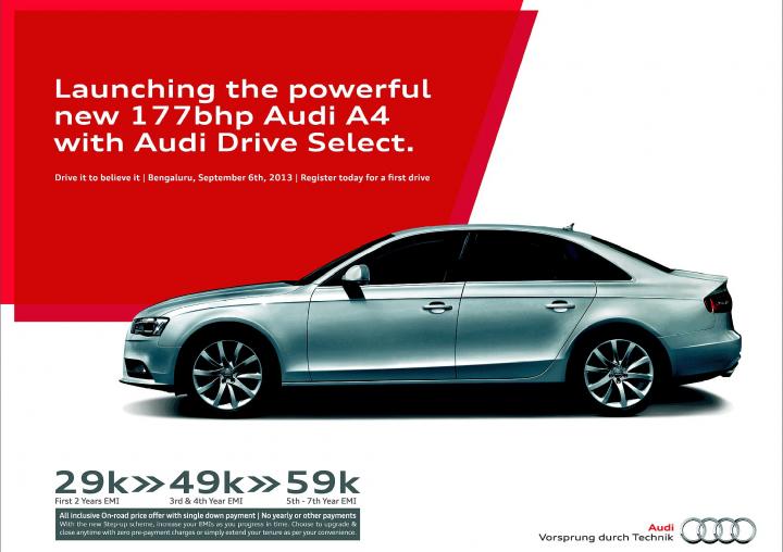 Audi India introduces A4 with 177 Bhp, 2 liter TDI engine 