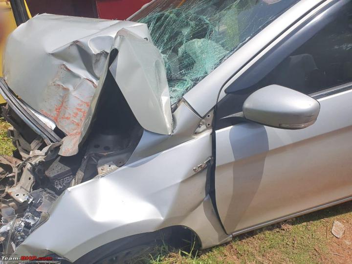 Sister's Maruti Ciaz hits a bus head-on; no major injuries 