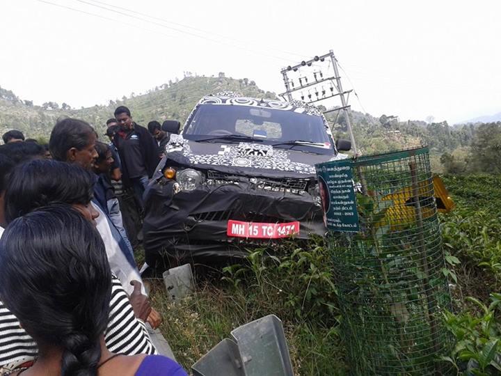 Upcoming Mahindra compact SUV crashes during test run 