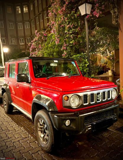 My wife gifts me a red Maruti Jimny on my birthday and we both love it! 