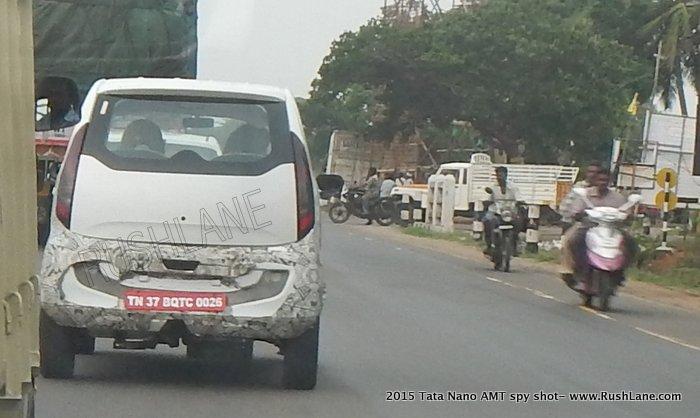 Tata Nano AMT with openable hatch spotted on test