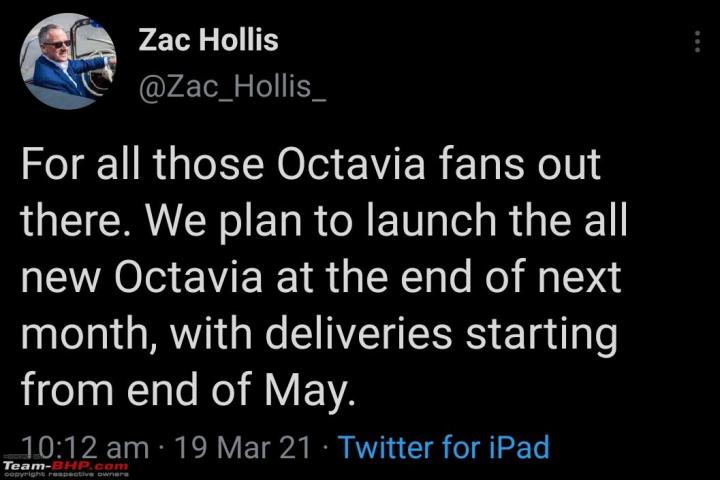 Skoda Octavia launch in April 2021 