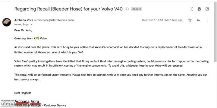 Volvo India recalls vehicles due to faulty Bleeder Hose  