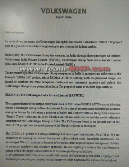 VW & Skoda to merge and form Skoda Auto VW India Pvt Ltd 