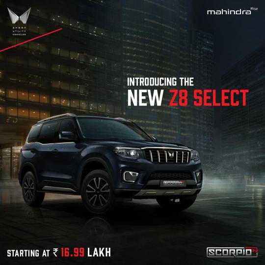 Mahindra Scorpio-N Z8 Select variant launched at Rs 16.99 lakh 
