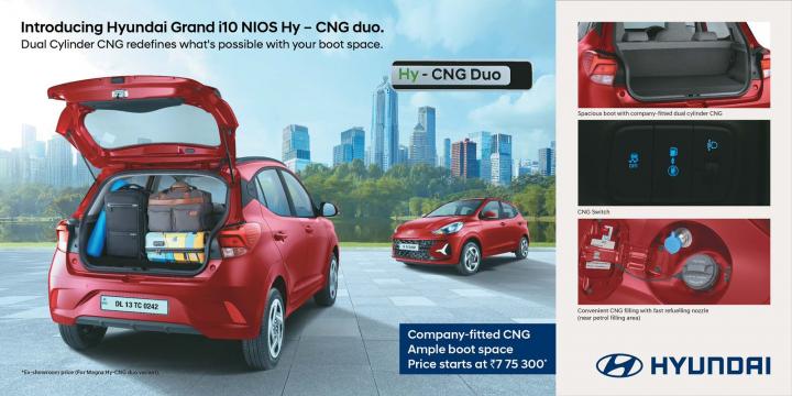 Hyundai Grand i10 Nios Hy-CNG Duo launched at Rs 7.75 lakh 