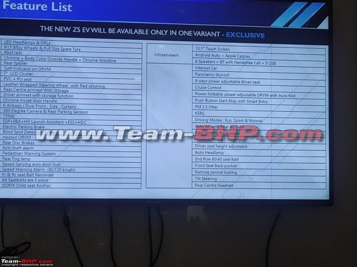 MG ZS EV facelift features leaked 