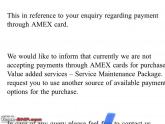 Am-Ex card issue at Skoda dealer