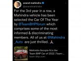 Anand Mahindra tweets Team-BHP
