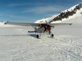Flying in a Cessna to an Icefield