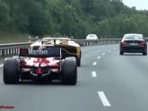 Dude drives GP2 race car on road
