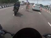 Superbiker runs from cops...